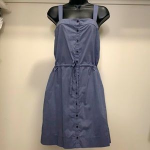 Cotton square neck button down dress